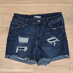 Maurices Blue Casual Distressed Jean Shorts